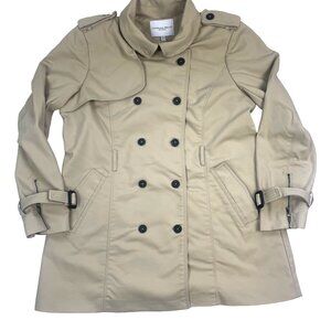 Carolina Belle Montreal Women's Beige Trench Coat XL Quiet Luxury Style Soft